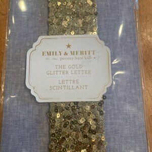 Pottery Barn Emily & Merrit Gold Sequin Letter I - New
